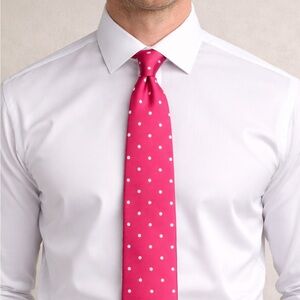 Brooks Brothers Tie in Pink with White Dots Silk 61x3.75